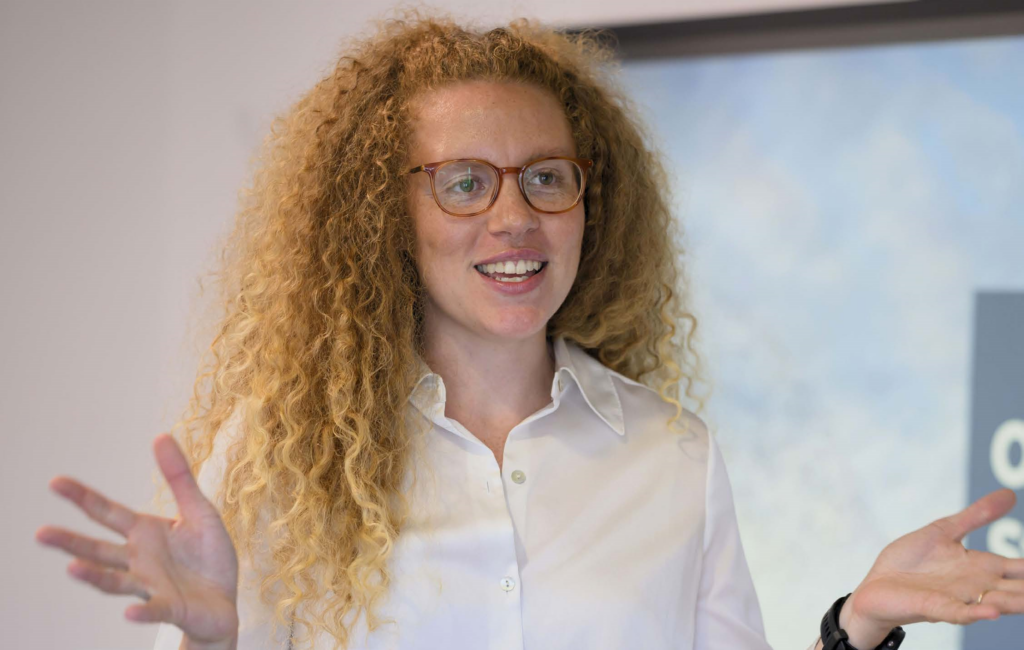 ESS staff member presenting on a piece of work 