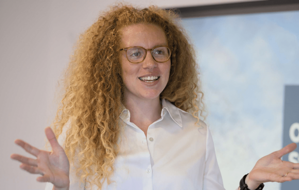 ESS staff member presenting on a piece of work 